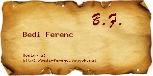 Bedi Ferenc névjegykártya