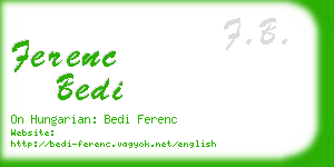 ferenc bedi business card